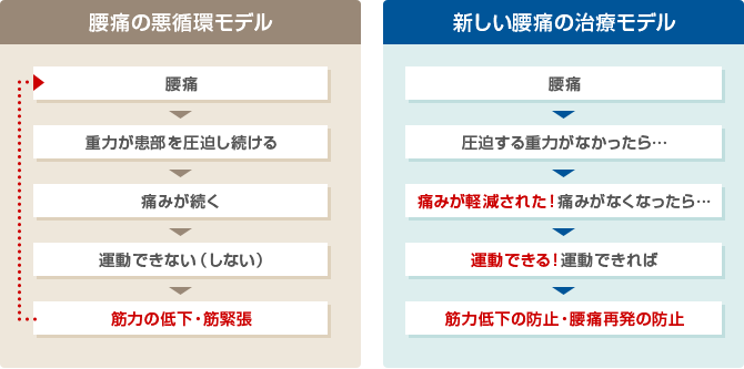 腰痛の悪循環モデル　新しい腰痛の治療モデル