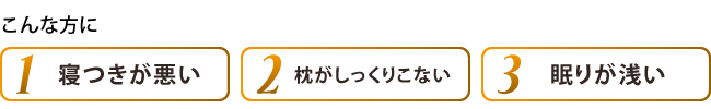 寝るだけで　1.歪みの改善　2.疲れの解消　3.体の軽さ実感